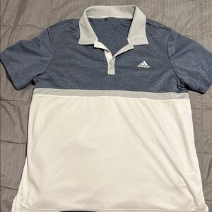 adidas Gray and Cream Polo Shirt